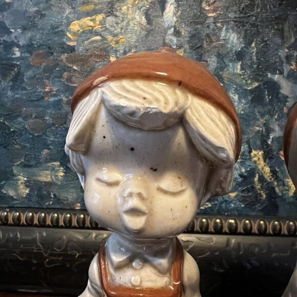 Lot of 2 Bohemian Children Hansel Gretel Style Painted Porcelain Figures 7” - Picture 3 of 6